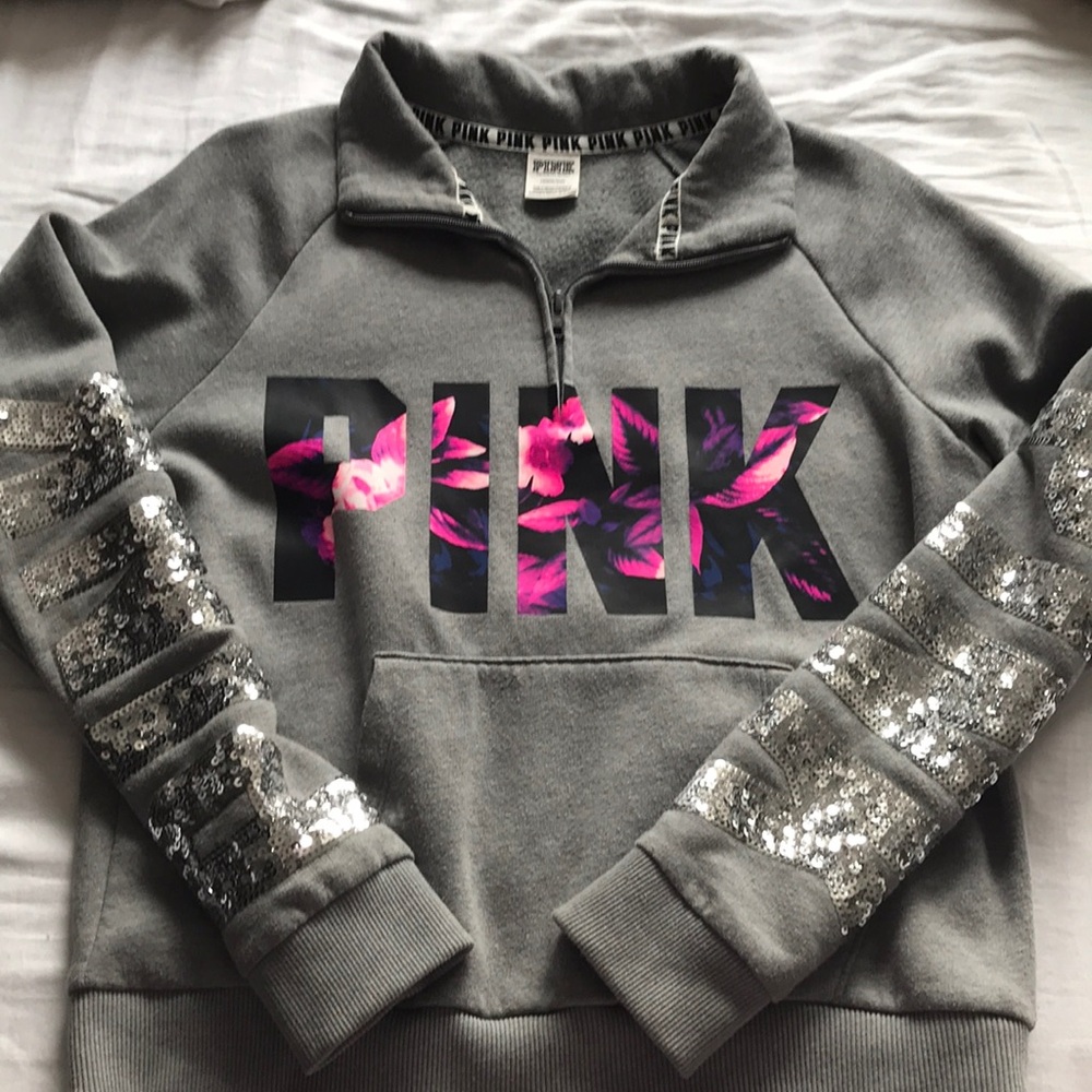 PINK half zip sweatshirt